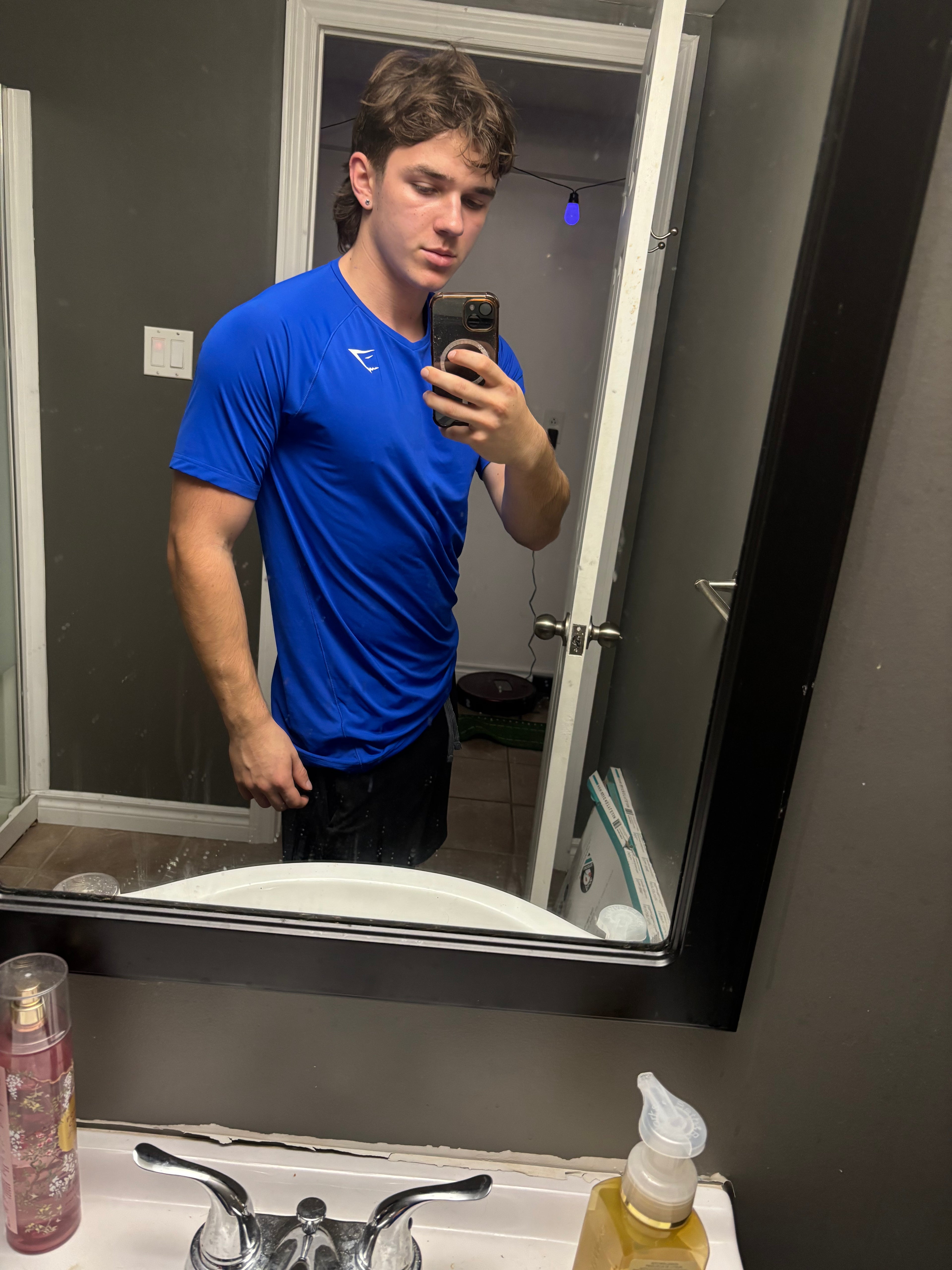 Blue Gymshark Short Sleeve Tee-Shirt
