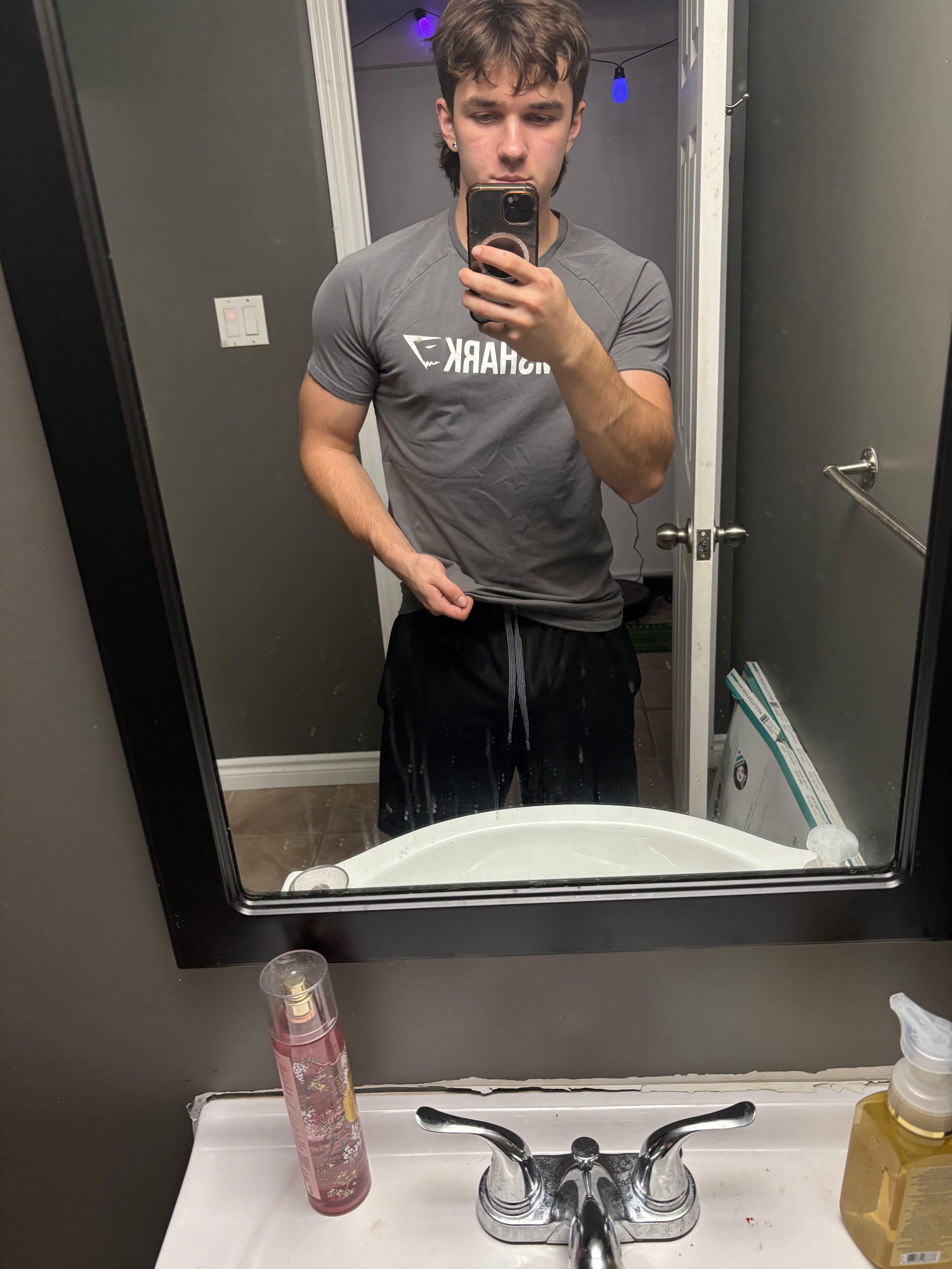 Grey Gymshark Short Sleeve Tee-Shirt